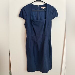 Banana Republic Navy Sheath Dress Work Office Business Wedding Guest Dress